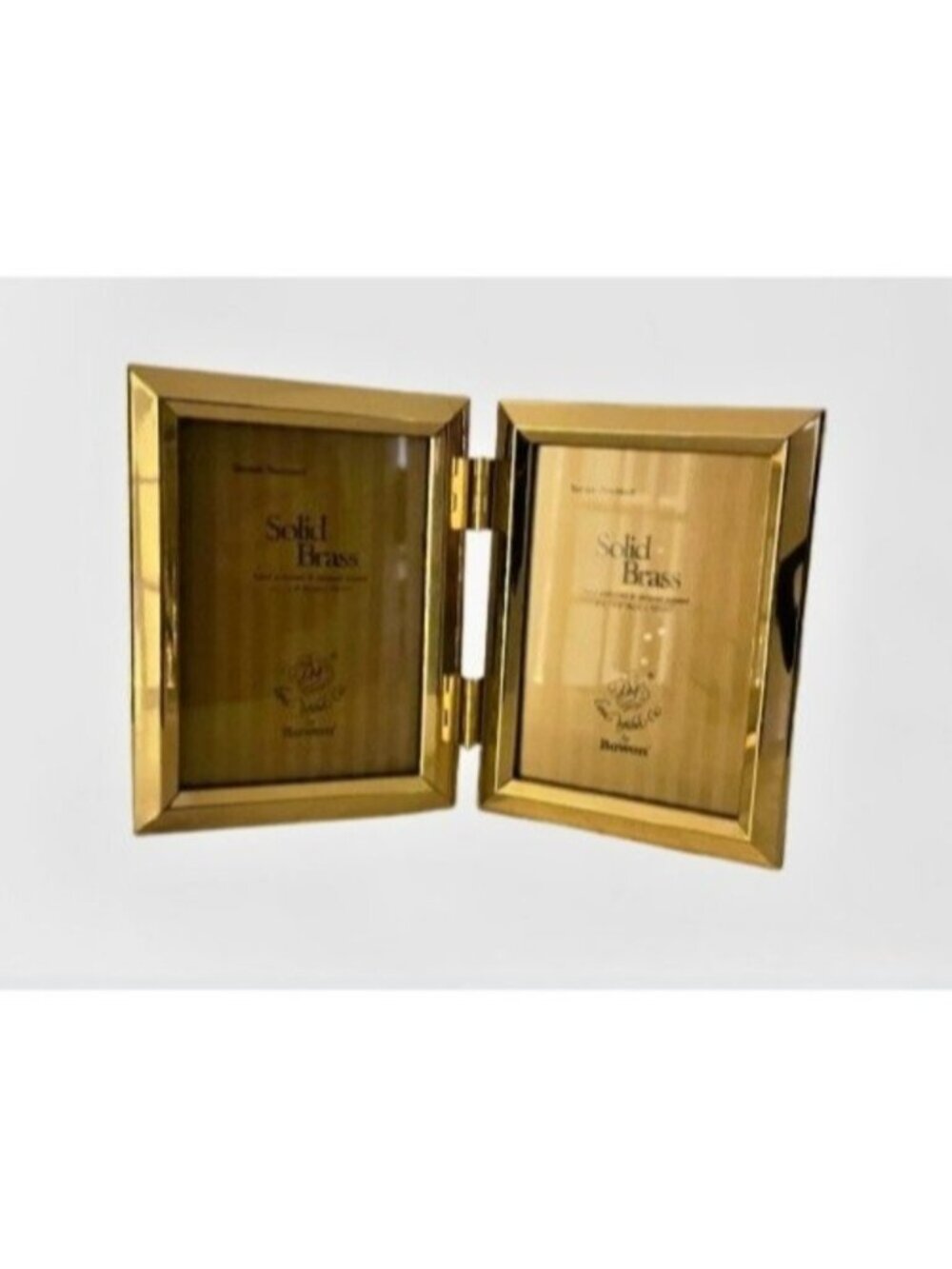 Vintage Solid Brass Bi-Fold Photo Frame 3.5 x 5″ Korea Double Photo Display